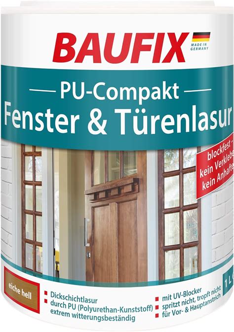 BAUFIX PUR Compact Fenster Türenlasur eiche hell 1L Amazon de