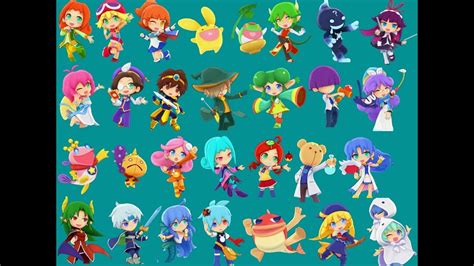 Puyo Chronicle All Rpg Mode Character Chains And Win Animations Youtube