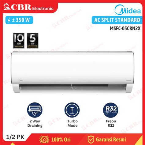 Jual AC Split MIDEA Standard 1 2 PK 0 5PK MSFC 05CRN2X R32 Shopee