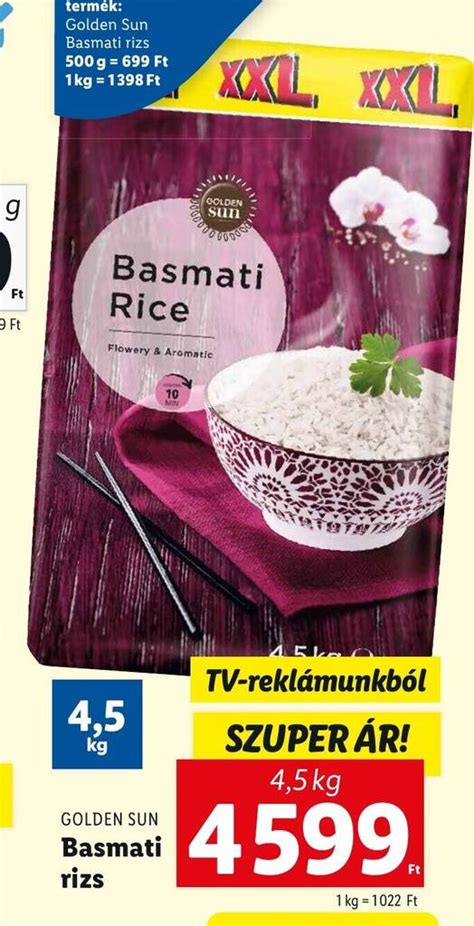 GOLDEN SUN Basmati rizs 4 5 kg akció az Lidl nél