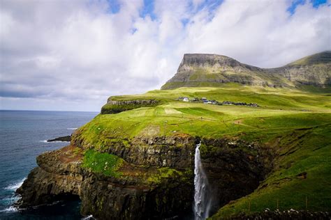 M Lafossur Waterfall And G Sadalur Hike Faroe Islands