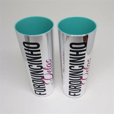 Copo Long Drink Personalizado Metalizado Prata Elo7