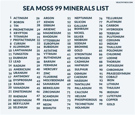 | Sea Moss 99 Minerals List | Benefits For Men & Women's