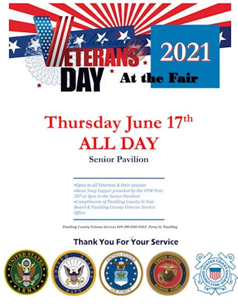 Veterans Day June 11th Paulding County Fair