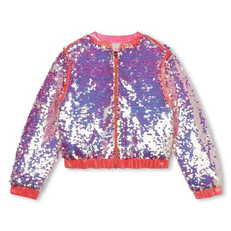 Billieblush Sequin Bomber Jacket Pink