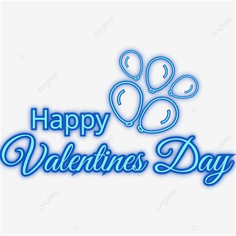 Neon Valentine Vector Art Png Blue Neon Valentine With Heart