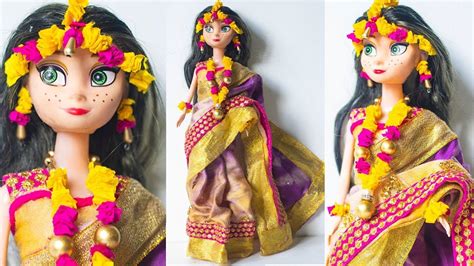 Barbie Doll Indian Celebrating Haldi Ceremony Saree Making ️ Barbie