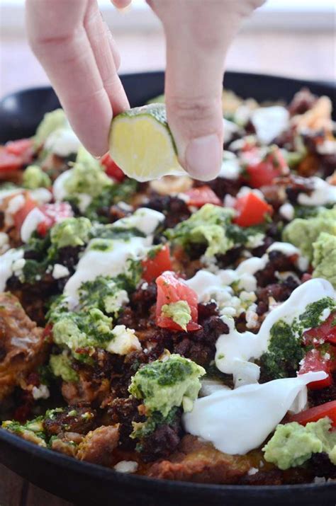 Chorizo Skillet Nachos With Habanero Chimichurri Lifes Ambrosia