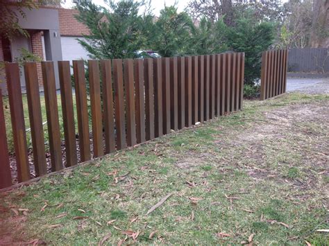 Steel Fence Corten Contempory Australia Garden Fence Panels Fence Landscaping Steel Fence