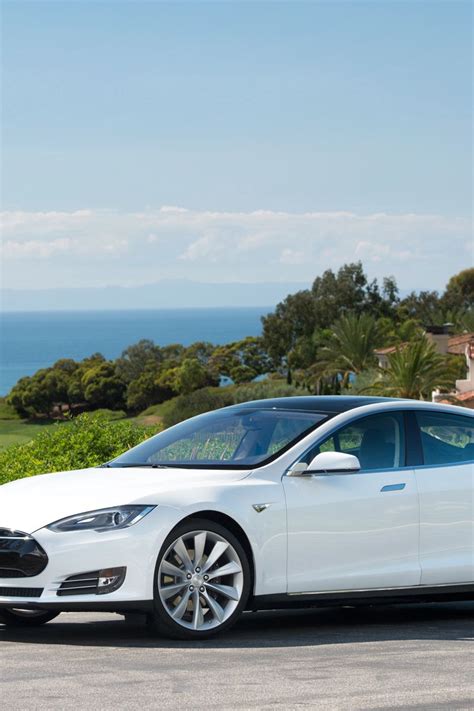 Download Wallpaper 800x1200 Tesla Model S Tesla Model S White Iphone