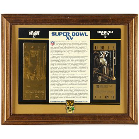 Super Bowl XV Commemorative Custom Framed Score Card Display With 23kt