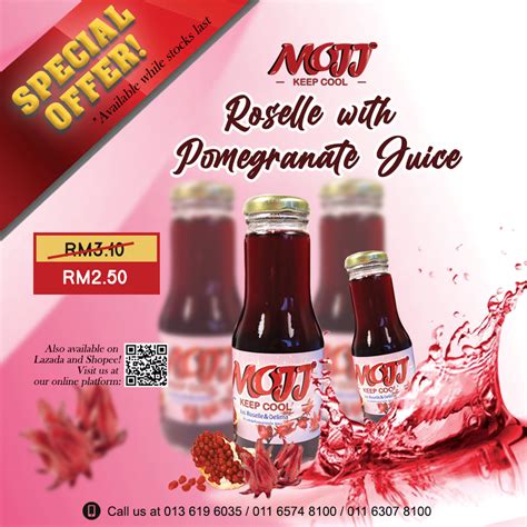 Roselle And Pomegranate Juice Bottlejus Roselle And Delimamojj250ml