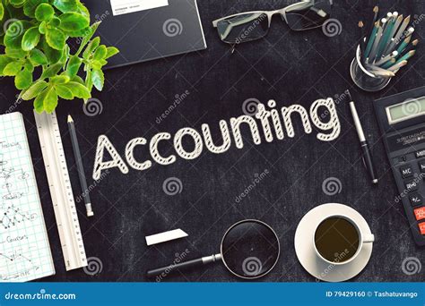 Accounting Concept On Black Chalkboard 3d Rendering Stock Photo