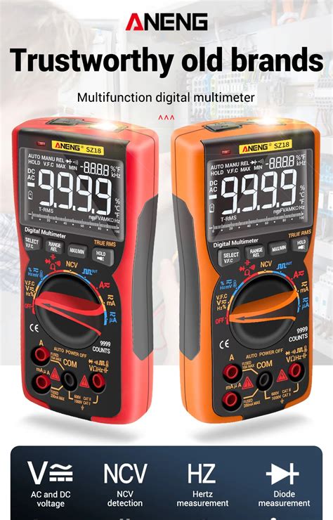 Generic Aneng Sz18 Digital Multimeter 9999 Professional True Rms Analog Tester Multimetro Diy