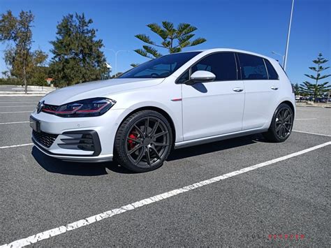 Volkswagen Golf Gti White With Tsw Sprint Aftermarket Wheels Wheel