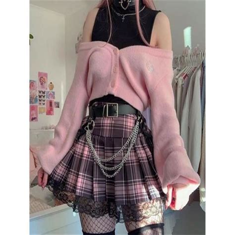 Mini jupe d été gothique Grunge pour femmes Punk Y2K Vintage en