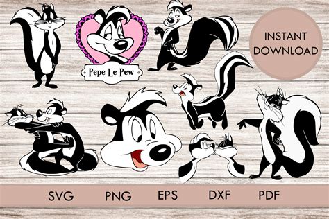 Bundle Pepe Le Pew Svg Png Pepe Cricut Cutting Files Etsy