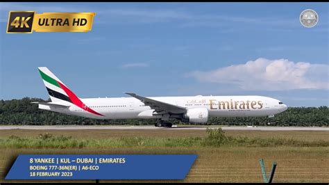 K Ek Emirates Boeing N Er A Eco Kul Wmkk Feb