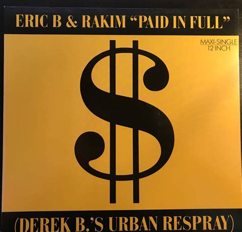 Eric B Rakim Paid In Full Vinyl Records Lp Cd On Cdandlp