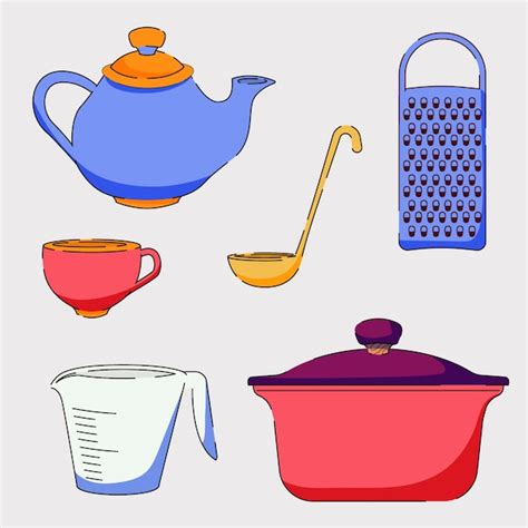 Free Vector Hand Drawn Kitchen Element Set