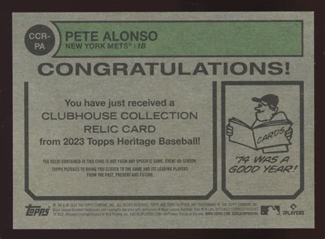 2023 Topps Heritage Pete Alonso CCR PA EBay