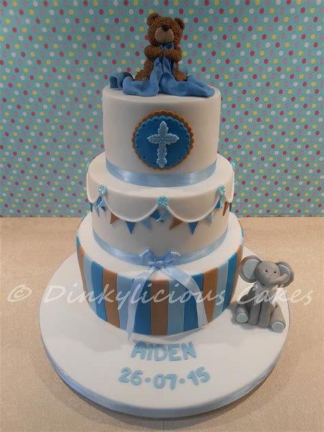 Aiden S Christeningcake Decorated Cake By Dinkylicious Cakesdecor