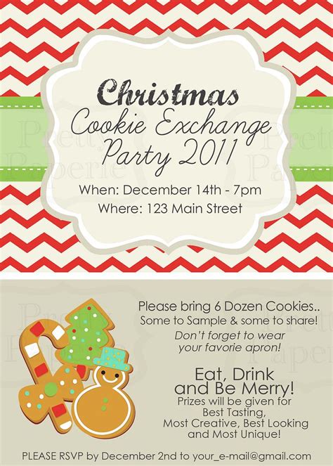 Free Printable Free Cookie Exchange Invitation Templates