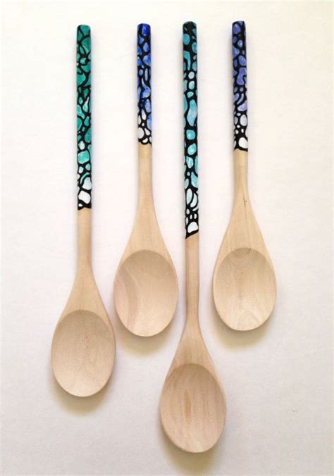 Hand Painted Wooden Spoons Sea Floor Wooden Spoon Crafts Painted