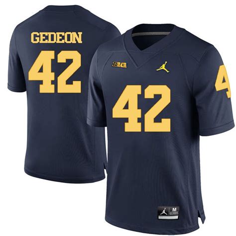 Michigan Wolverines Navy Blue Ben Gedeon Football Jersey - Bluefink