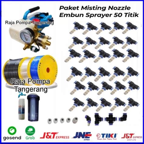 Jual Mesin Embun Walet Lengkap Set 50 Titik Nozzle Sprayer Misting