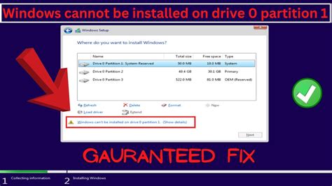 Windows Cannot Be Installed On Drive 0 Partition 1 FIX YouTube