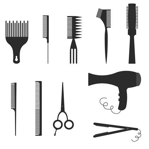 Tools For Hair Care Icons Of Hairdressing Tools Hair Salon 16941005