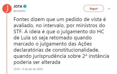 Pedido De Vista Avaliado Por Ministros Do Stf