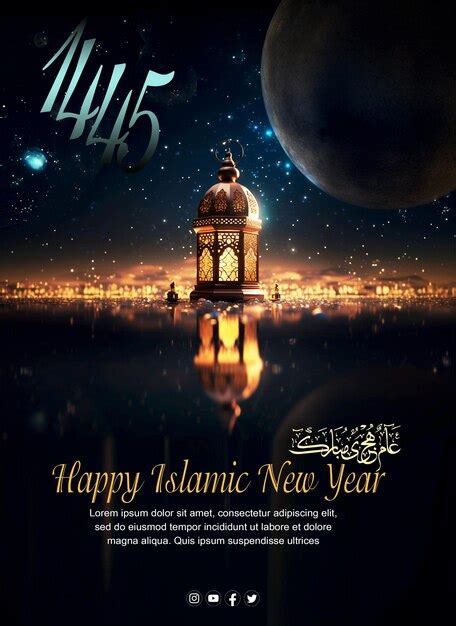 Premium Psd Happy New Hijri Year 1445 Happy Islamic New Year