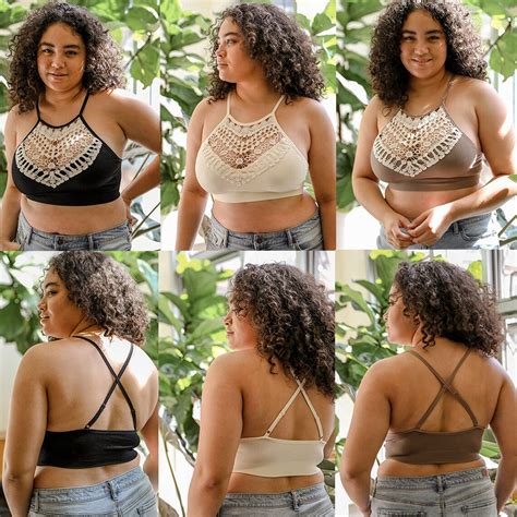 Womens Plus Size Crochet Lace High Neck Bralette Bralette Etsy