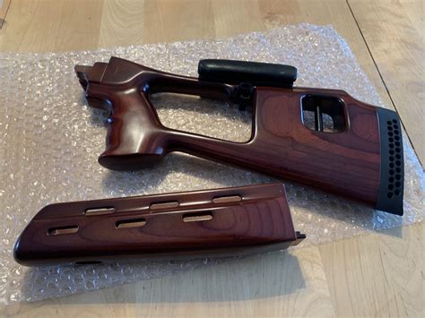 Close Up Of The Legion Usa Cherry Furniture Set For Saiga 12 Rguns