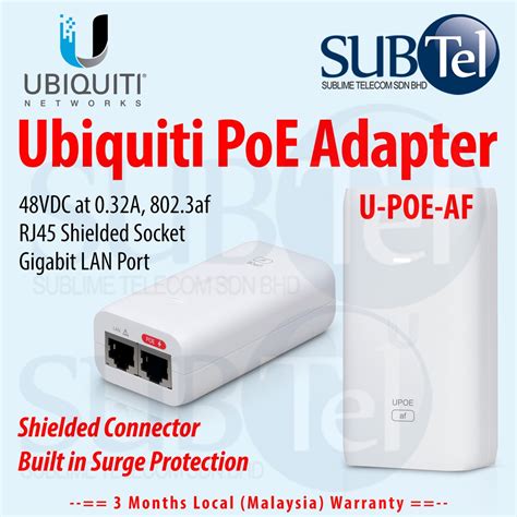 Ubiquiti Gigabit Poe Adapter U Poe Af V W Af Shielded Surge