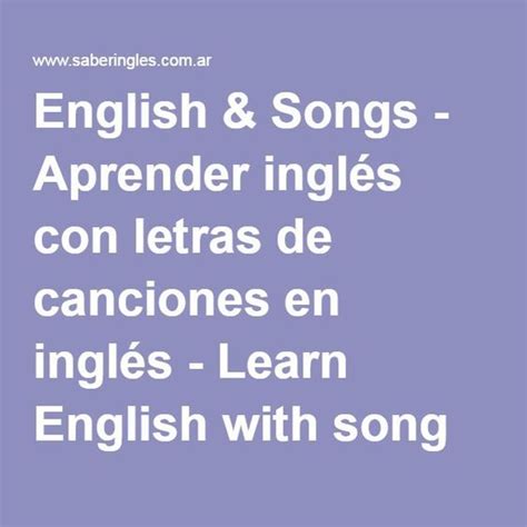 English Songs Aprender Ingl S Con Letras De Canciones En Ingl S