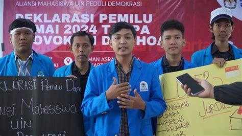 Deklarasi Pemilu Damai Aliansi Mahasiswa Peduli Demokrasi UIN Syarif