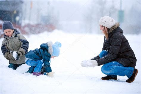 Family fun outdoors at winter — Stock Photo © shalamov #4661697