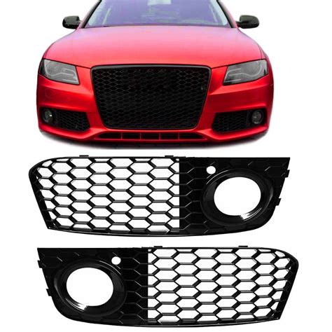 Honeycomb Mesh Fog Light Open Vent Grill Intake RS4 Style For AUDI A4