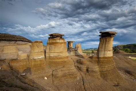 Hoodoos of Alberta by Drumheller in Canada Stock Image - Image of stone ...