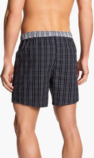 Coopers By Jockey Woven Boxer Shorts In Gray For Men Brigidere Black Plaid Lyst