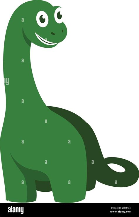 Diseño De Personaje De Dibujos Animados De Dinosaurios De Cuello Largo Pequeño Imagen Vector De