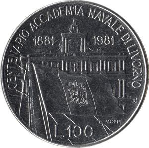 Coin 100 Lire Accademia Navale Di Livorno Italy 1946 2001