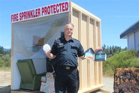 Video Sproat Lake Fire Department Demonstrates Sprinkler Safety