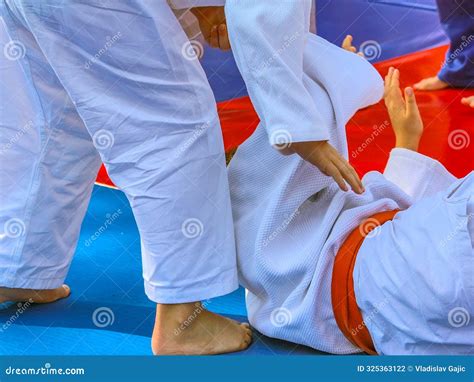 Disciplined Karate Students Training Barefoot Stock Photo - Image of