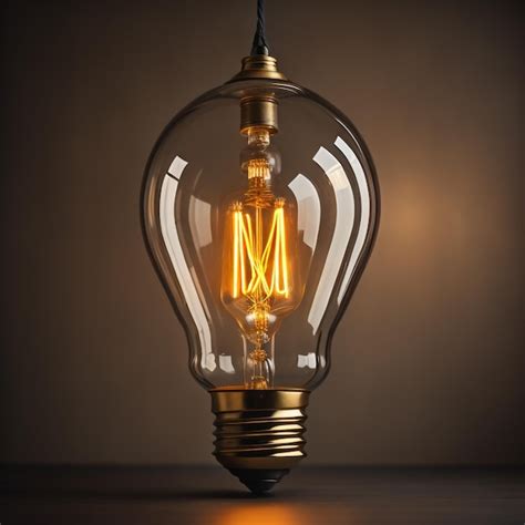 premium photo illuminated filament  glowing incandescent light bulb
