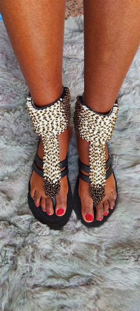 African Sandalsbeaded Leather Sandalsmasai Sandals For Etsy