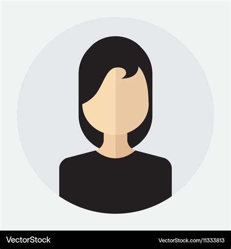 Female face avatar round flat icon with women Vector Image